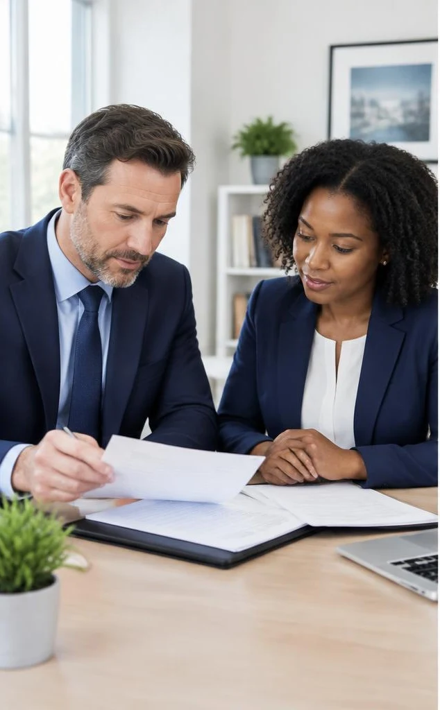 Professionals reviewing business documents