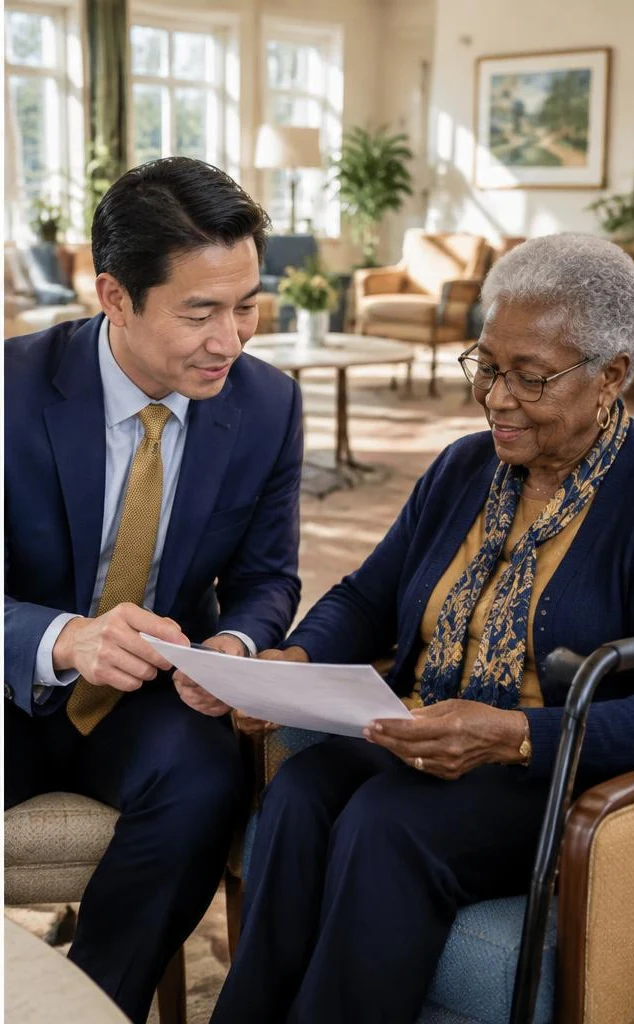 An older adult participating in a professional document review